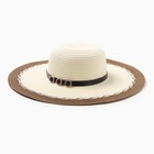Шляпа женская MINAKU, цв. коричневый, р-р 58 - фото 306646691