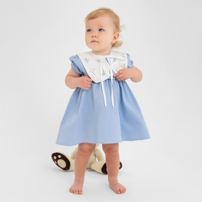 Платье для девочки MINAKU: Cotton collection BABY, рост 80-86 см, голубое