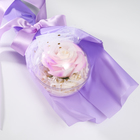 Букет из мыльных лепестков для ванны «Роза в шарике», подарочный, сирень, 8.5×8.5×36 см - Фото 3