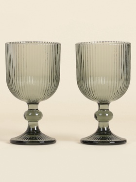 Бокалы для вина SL Home «Модерн», 250 мл, 8×14.5 см, набор 2 шт., стекло, графитовые