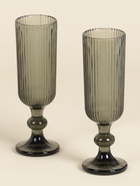 Бокалы для шампанского SL Home «Модерн», 150 мл, 5.5×18.5 см, набор 2 шт., стекло, графитовые - Фото 2