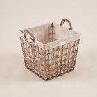 Корзина для хранения SL Home, ручное плетение, с ручками, квадратная, джут, 39×39×41.5 см 9946523 - фото 319866871
