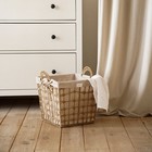 Корзина для хранения SL Home, ручное плетение, с ручками, квадратная, джут, 39×39×41.5 см - Фото 5