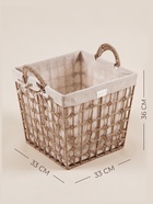 Корзина для хранения SL Home, ручное плетение, с ручками, квадратная, джут, 33×33×36 см - Фото 2