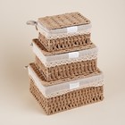 Корзины для хранения SL Home, плетёные, ручной работы, 3 шт.: от 18×12×8 см до 26×20×12 см - Фото 2