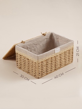 Корзина для хранения SL Home, плетёная, ручной работы, 40×30×21 см