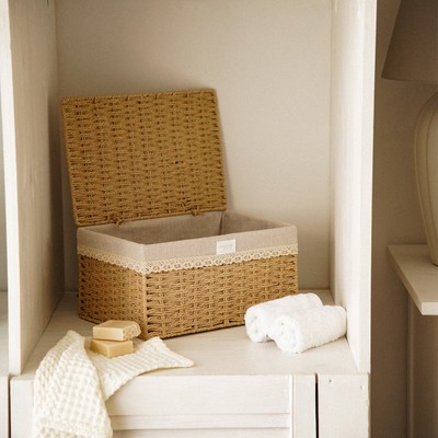 Корзина для хранения SL Home, плетёная, ручной работы, 35×25×19 см
