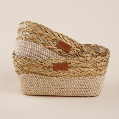 Корзины для хранения SL Home, плетёные, ручной работы, 2 шт., 28×18×10 см, 30×20×12 см