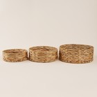 Корзины для хранения SL Home, плетёные, ручной работы, 3 шт: 21×21×7 см, 25×25×10 см, 29×29×11 см - Фото 2