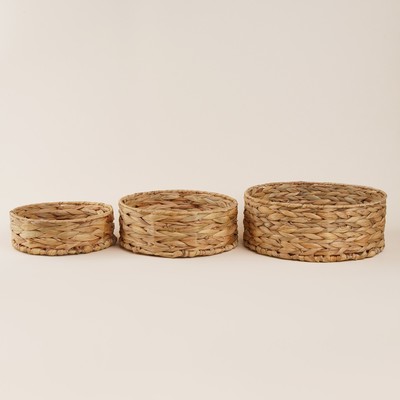 Корзины для хранения SL Home, плетёные, ручной работы, 3 шт.: 21×21×7 см, 25×25×10 см, 29×29×11 см