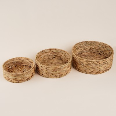 Корзины для хранения SL Home, плетёные, ручной работы, 3 шт.: 21×21×7 см, 25×25×10 см, 29×29×11 см