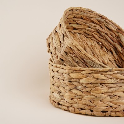Корзины для хранения SL Home, плетёные, ручной работы, 3 шт.: 21×21×7 см, 25×25×10 см, 29×29×11 см
