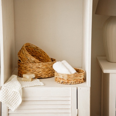 Корзины для хранения SL Home, плетёные, ручной работы, 3 шт.: 21×21×7 см, 25×25×10 см, 29×29×11 см