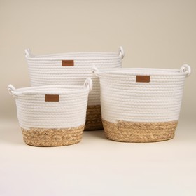 Корзины для хранения SL Home, плетёные, ручной работы, 3 шт., 24×21×17 см, 30×25×22 см, 35×30×27 см