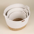Корзины для хранения SL Home, плетёные, ручной работы, 3 шт., 24×21×17 см, 30×25×22 см, 35×30×27 см - Фото 3