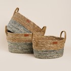 Корзины для хранения SL Home, плетёные, ручной работы, 3 шт., 30×23×16 см до 37×27×19 см - Фото 1