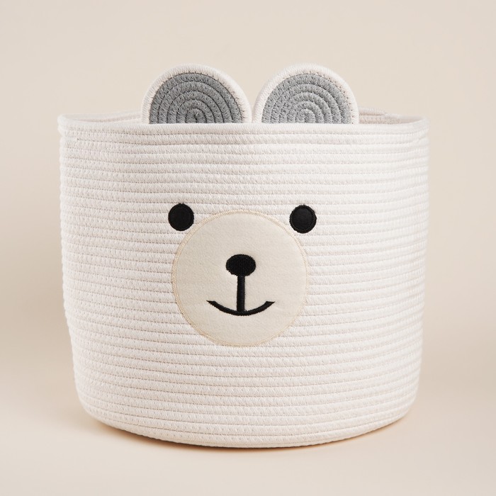 Корзина для хранения SL Home, плетёная, ручной работы, 35×35×30 см, белая - Фото 1