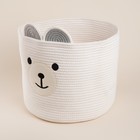 Корзина для хранения SL Home, плетёная, ручной работы, 35×35×30 см, белая - Фото 4