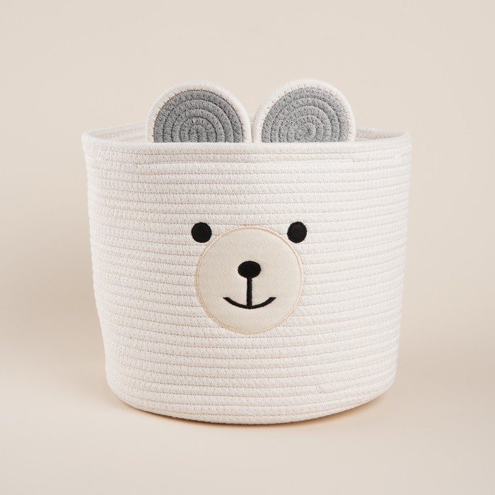 Корзина для хранения SL Home, плетёная, ручной работы, 29×29×26 см, белая - Фото 1