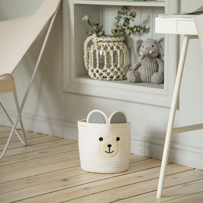 Корзина для хранения SL Home, плетёная, ручной работы, 22×22×22 см, белая - Фото 1