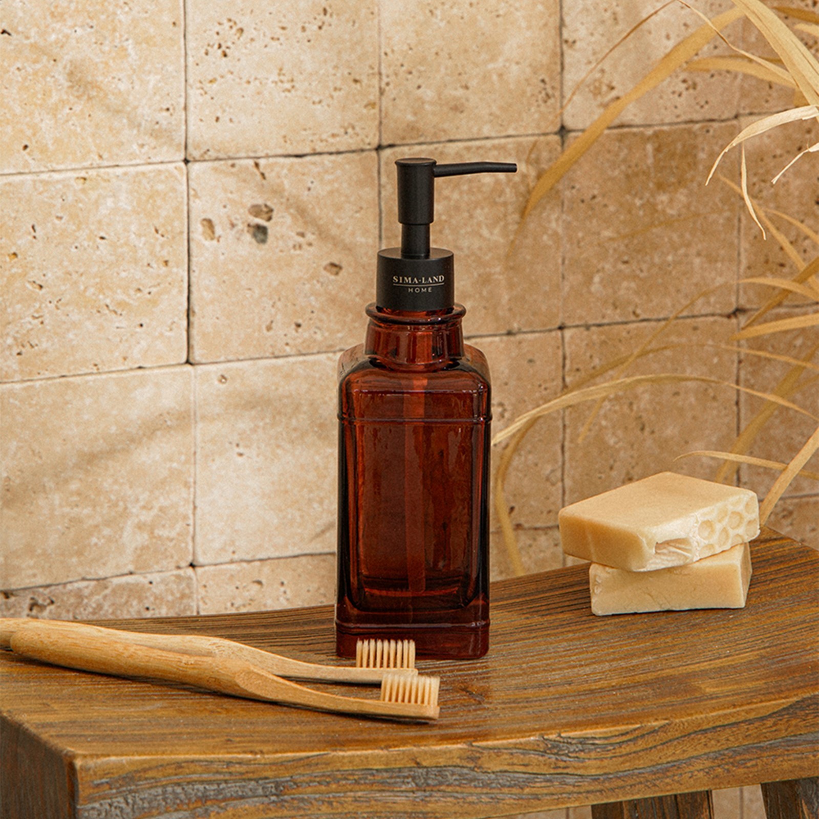Дозатор для мыла SL Home, 360 мл, стекло, коричневый Дозатор для мыла SL Home, 360 мл, стекло, коричневый