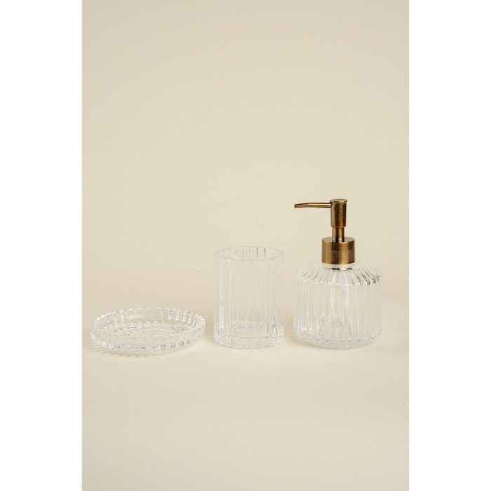 Набор для ванной, 3 предмета: дозатор, мыльница, стакан - Фото 1
