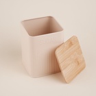 Банка для сахара «Сан-Лоренцо», 10×13 см, с бамбуковой крышкой, сталь, розовая - Фото 4