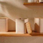 Банка для сахара «Сан-Лоренцо», 10×13 см, с бамбуковой крышкой, сталь, розовая - Фото 6