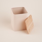 Банка для сыпучих «Сан-Лоренцо», 10×13 см, с бамбуковой крышкой, сталь, розовая - Фото 2