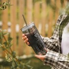 Стакан SL Home «Идиллия», 650 мл, 8.5×24 см, стекло, с трубочкой, зелёный - Фото 7