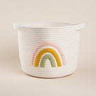 Корзина для хранения SL Home «Радуга», плетёная, ручной работы, 30×40×25 см, белая - Фото 1
