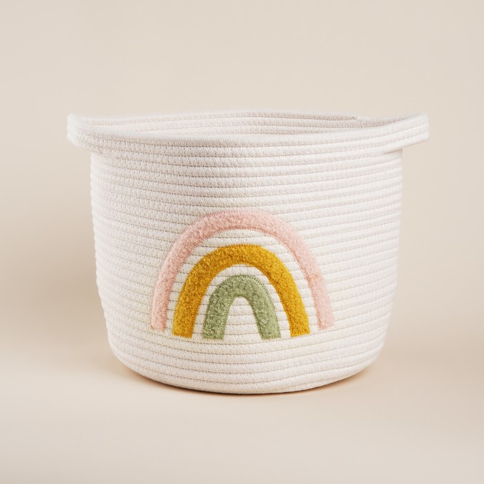 Корзина для хранения SL Home «Радуга», плетёная, ручной работы, 30×40×25 см, белая - Фото 1