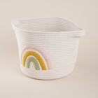 Корзина для хранения SL Home «Радуга», плетёная, ручной работы, 30×40×25 см, белая - Фото 3