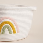 Корзина для хранения SL Home «Радуга», плетёная, ручной работы, 30×40×25 см, белая - Фото 4