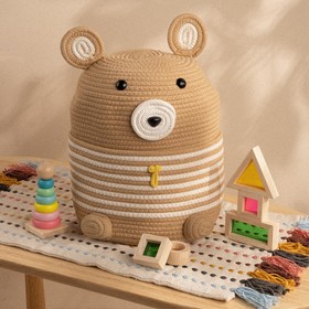 Корзина для игрушек SL Home «Медведь», плетёная, ручной работы, 25×26×41 см, коричневая