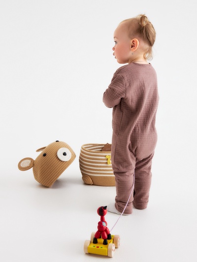 Корзина для игрушек SL Home «Медведь», плетёная, ручной работы, 25×26×41 см, коричневая