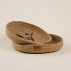 Корзины для хранения SL Home «Олива», плетёные, ручной работы, 2 шт., 25×25×3 см, 30×30×4 см, коричневые - Фото 3