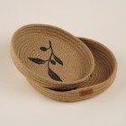 Корзины для хранения SL Home «Олива», плетёные, ручной работы, 2 шт., 25×25×3 см, 30×30×4 см, коричневые - Фото 1