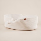 Корзина для хранения SL Home, с матрасом, плетёная, ручной работы, 70×38×25 см, белая - Фото 4