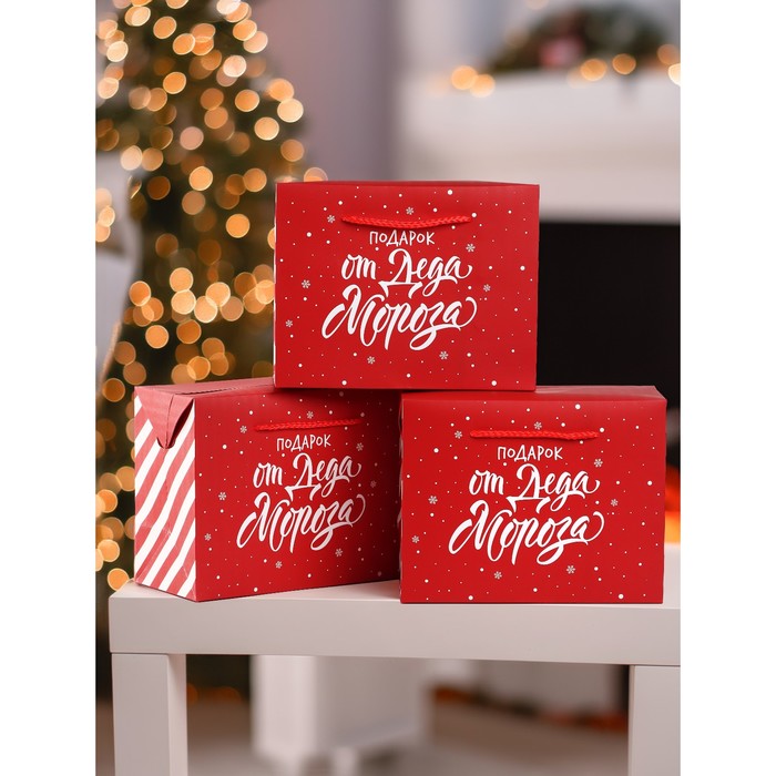 Набор пакетов «Подарок», 3 шт,  23 × 18 × 11 см