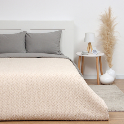 Покрывало евро LoveLife «Tufting: Квадрат», 200×230±5 см, микрофайбер, бежевое