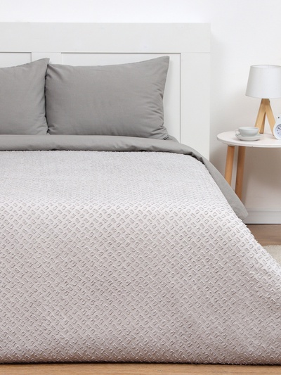Покрывало 1.5-спальное LoveLife «Tufting: Квадрат», 150×220±5 см, микрофайбер, серое