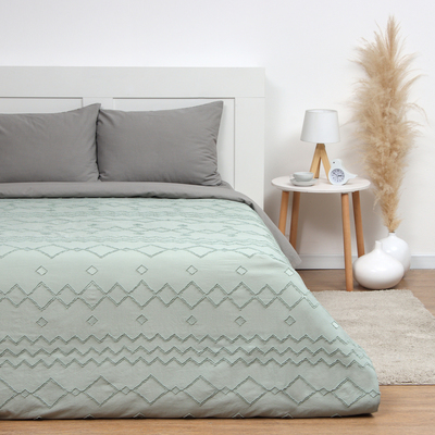 Покрывало евро LoveLife Tufting: Орнамент, 200×230±5 см, микрофайбер, зелёное