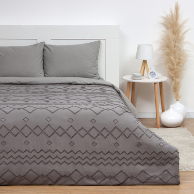 Покрывало 1.5-спальное LoveLife Tufting: Орнамент, 150×220±5 см, микрофайбер, серое