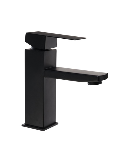 УЦЕНКА Смеситель для раковины ZEIN Z2393, картридж 40 мм, короткий излив, нерж.сталь, черный