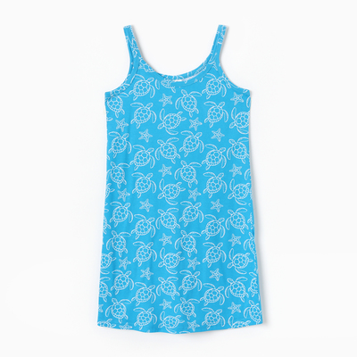 Сорочка ночная женская, синий черепахи, размер 48