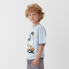 Футболка детская в полоску KAFTAN Duck р.34 (122-128 см), голубой/белый - Фото 3