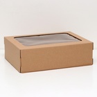 Коробка под торт с окном, крафт, 30 х 40 х 12 см - фото 10436189