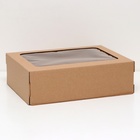 Коробка под торт с окном, крафт, 30×40×12 см - Фото 1
