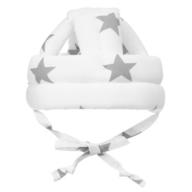 Противоударная Шапка - шлем для детей, Большие звезды, цвет белый